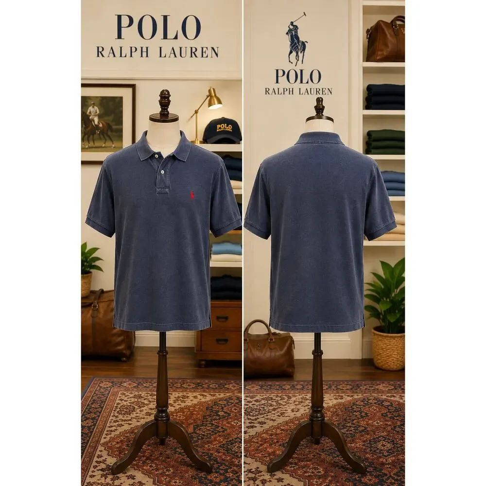 Polo Ralph Lauren Red Pony Blue Polo Shirt Men’s Large Short Sleeve